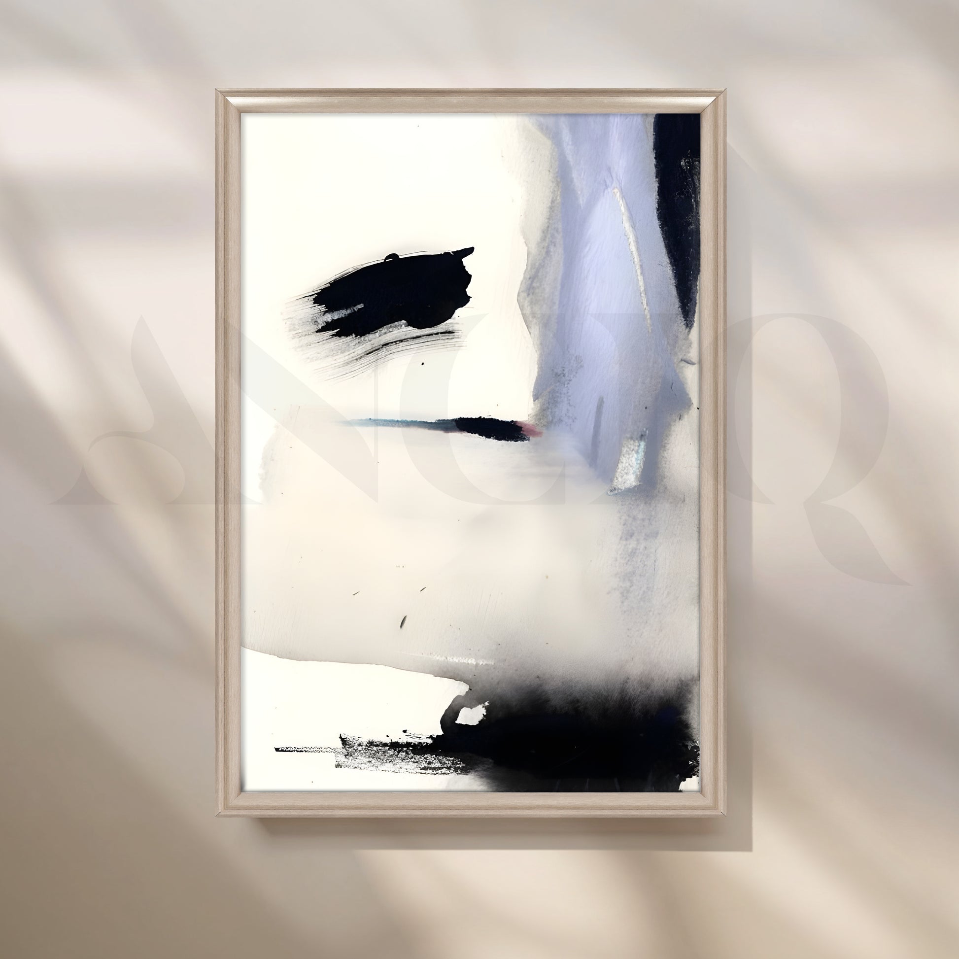 Black and Grey Abstract Canvas Artwork for Stylish Bedroom