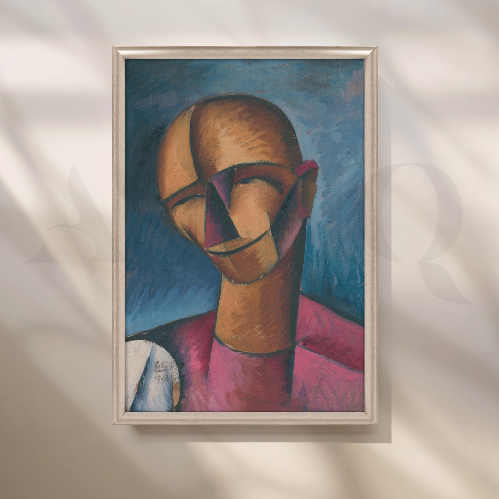 Abstract Male Portrait Canvas Artwork for Office/Study Room