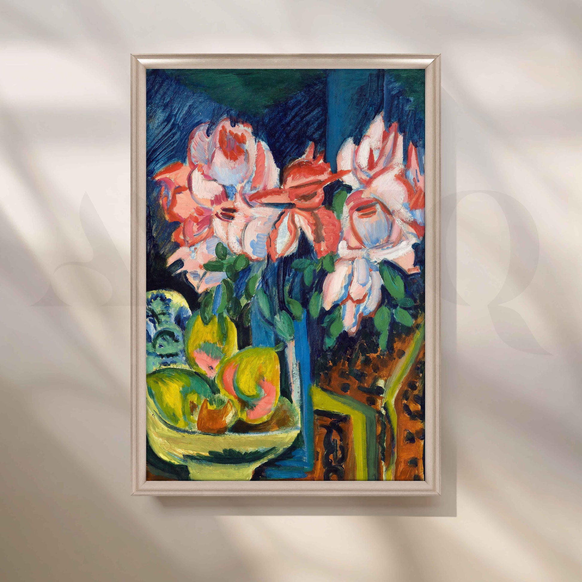 Expressive Floral Still Life Canvas Artwork for Kitchen/Dining Area