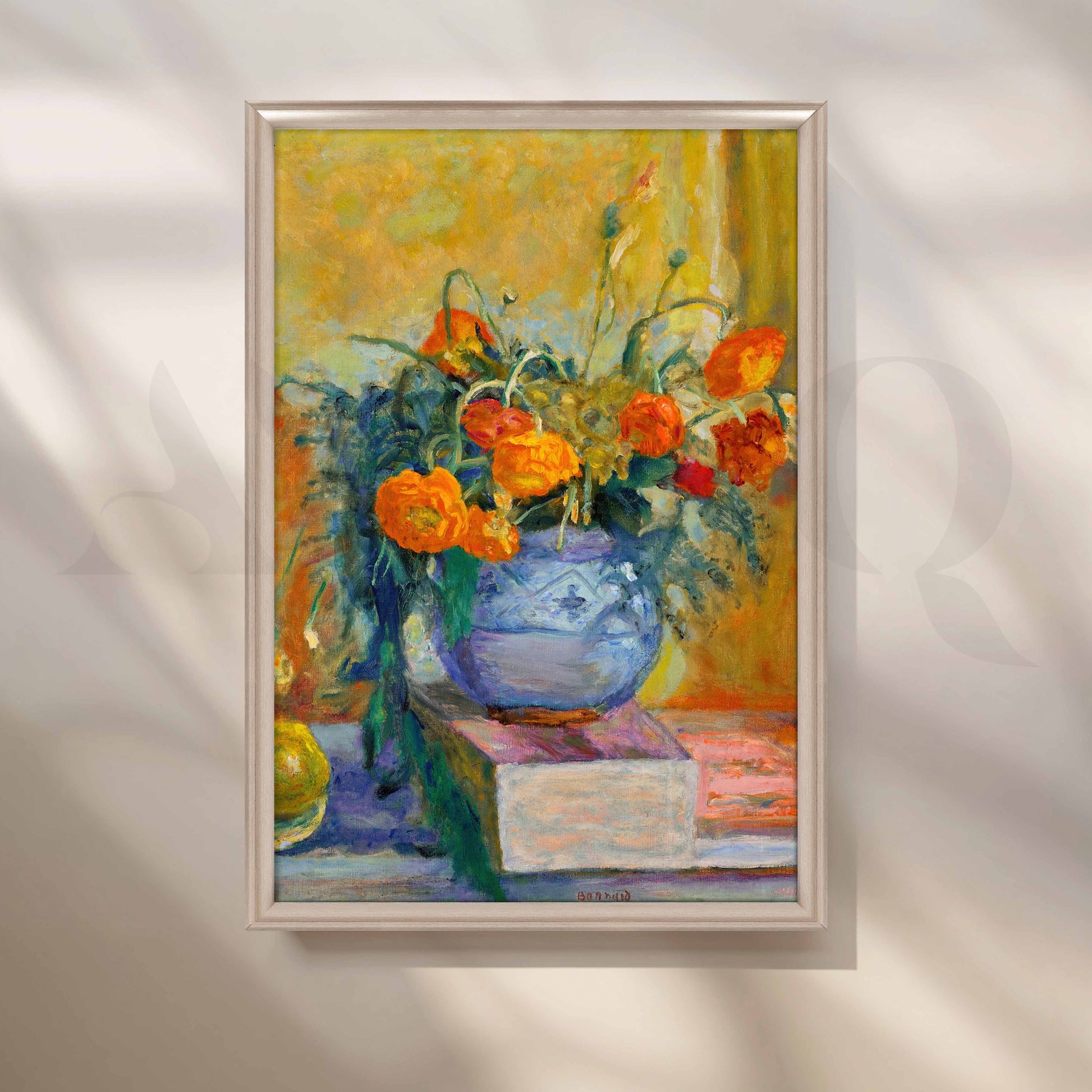 Impressionist Floral Vase Canvas Artwork for Kitchen/Dining Area