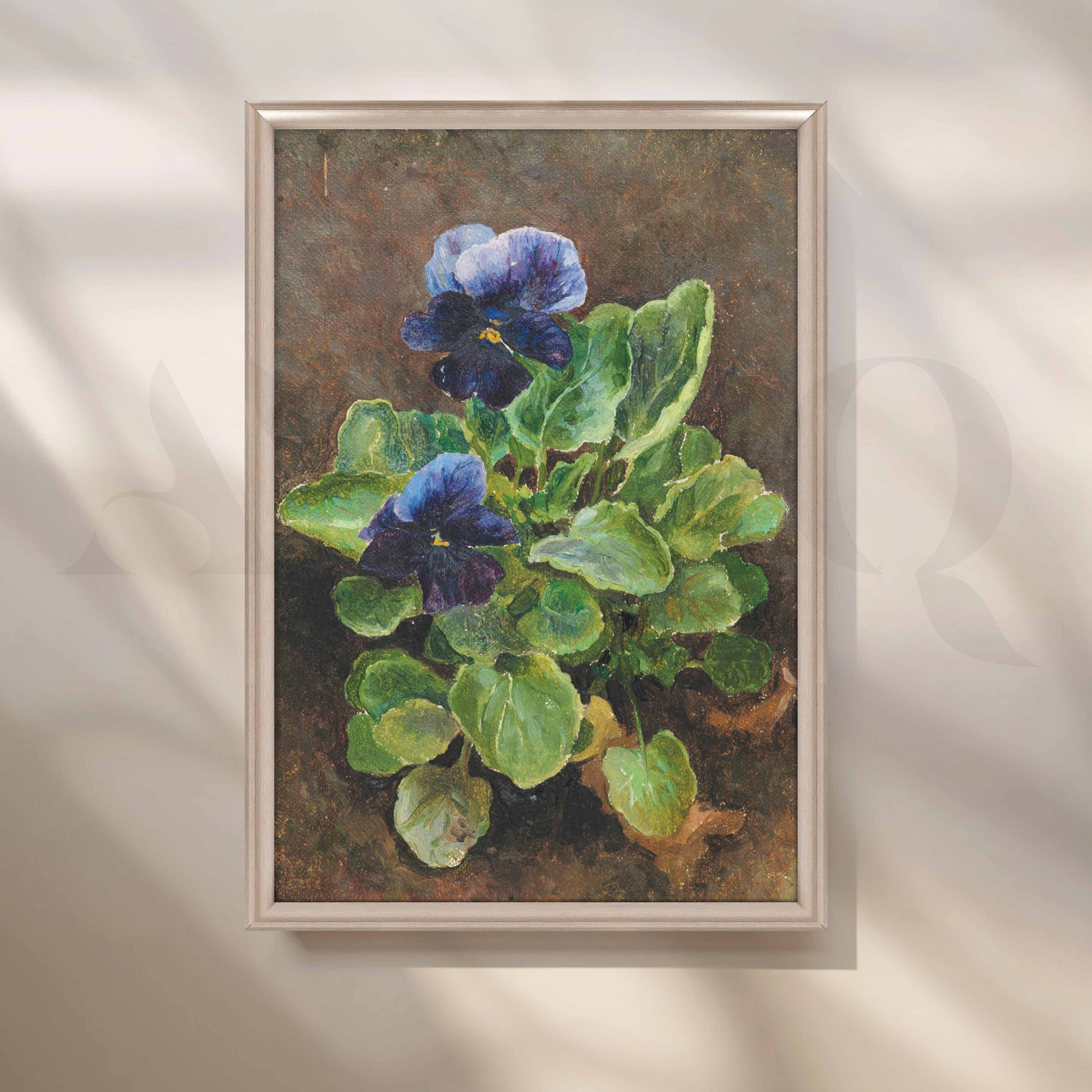Vintage Pansy Floral Canvas Artwork for Stylish Bedroom