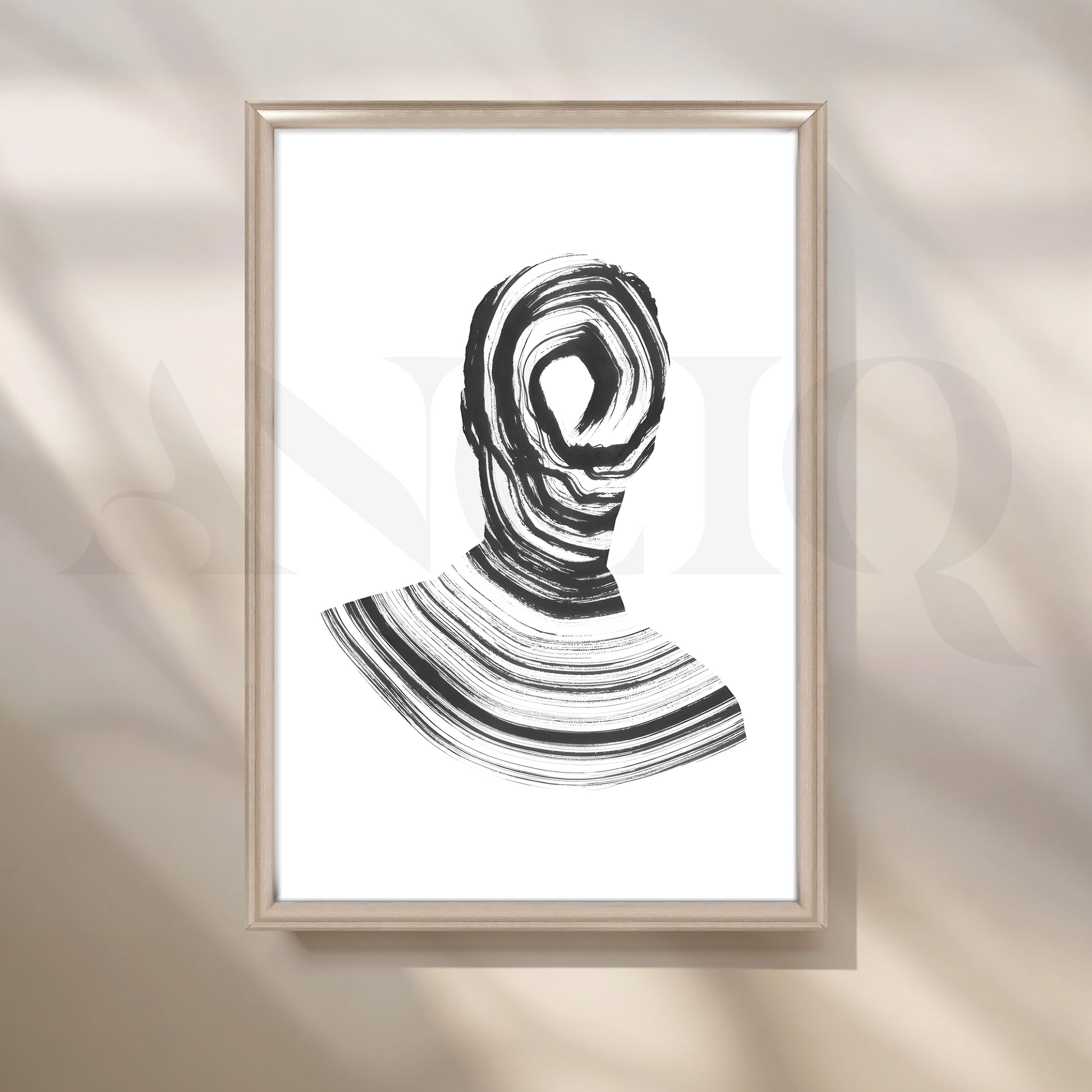 Silhouette Brushstroke Canvas Artwork for Office/Study Room