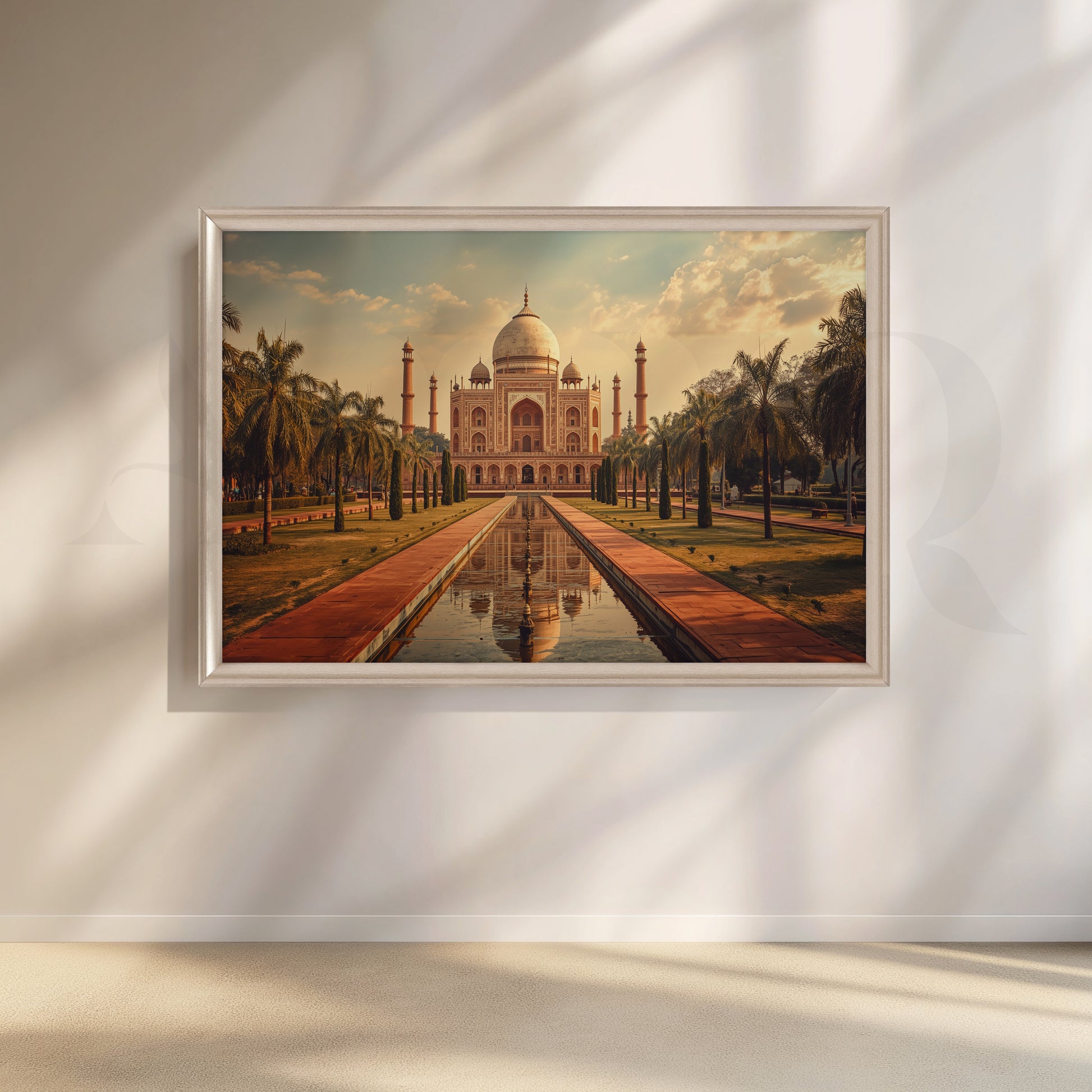 Taj Mahal Garden View Canvas Artwork for Living Room