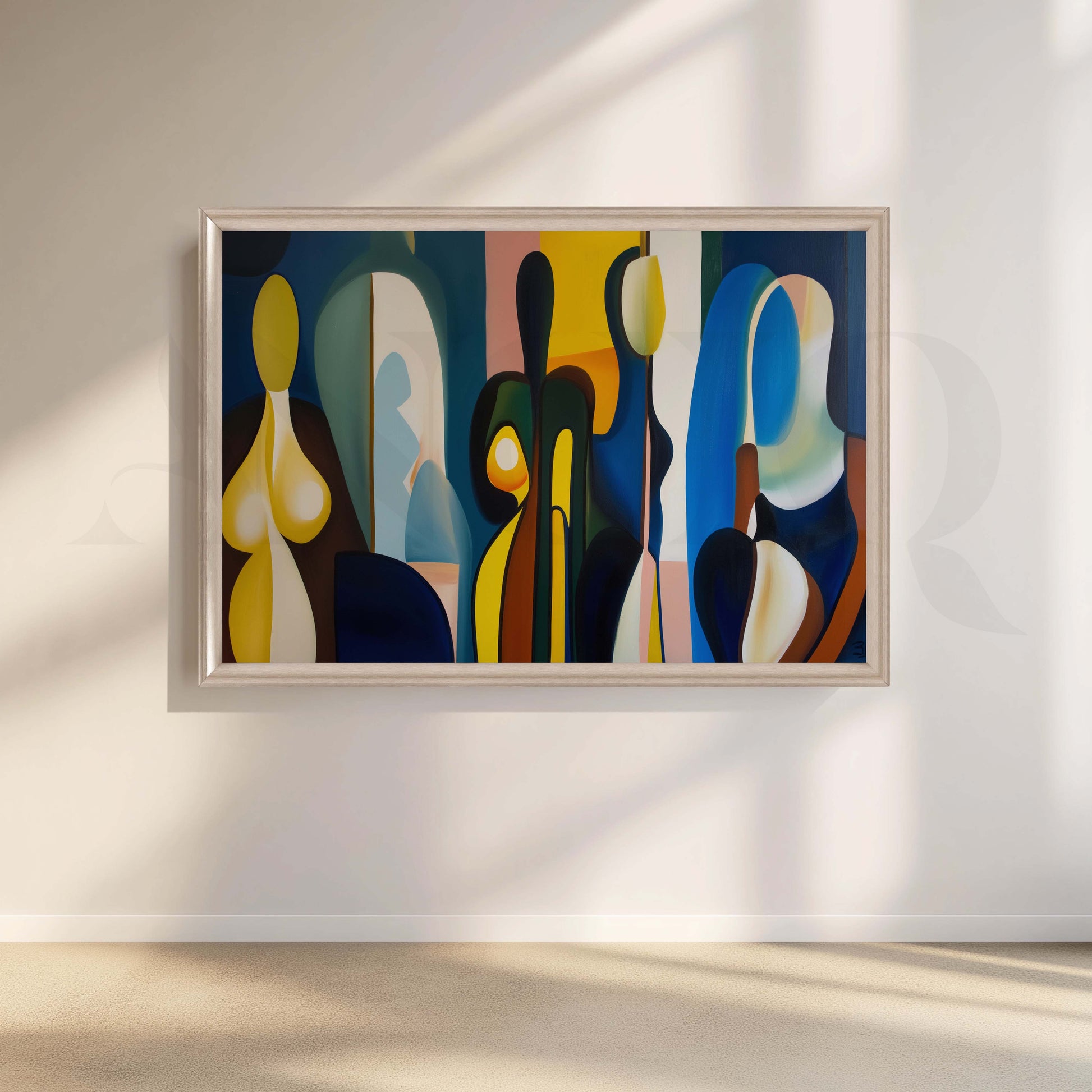 Abstract Figurative Modern Canvas Artwork for Living Room