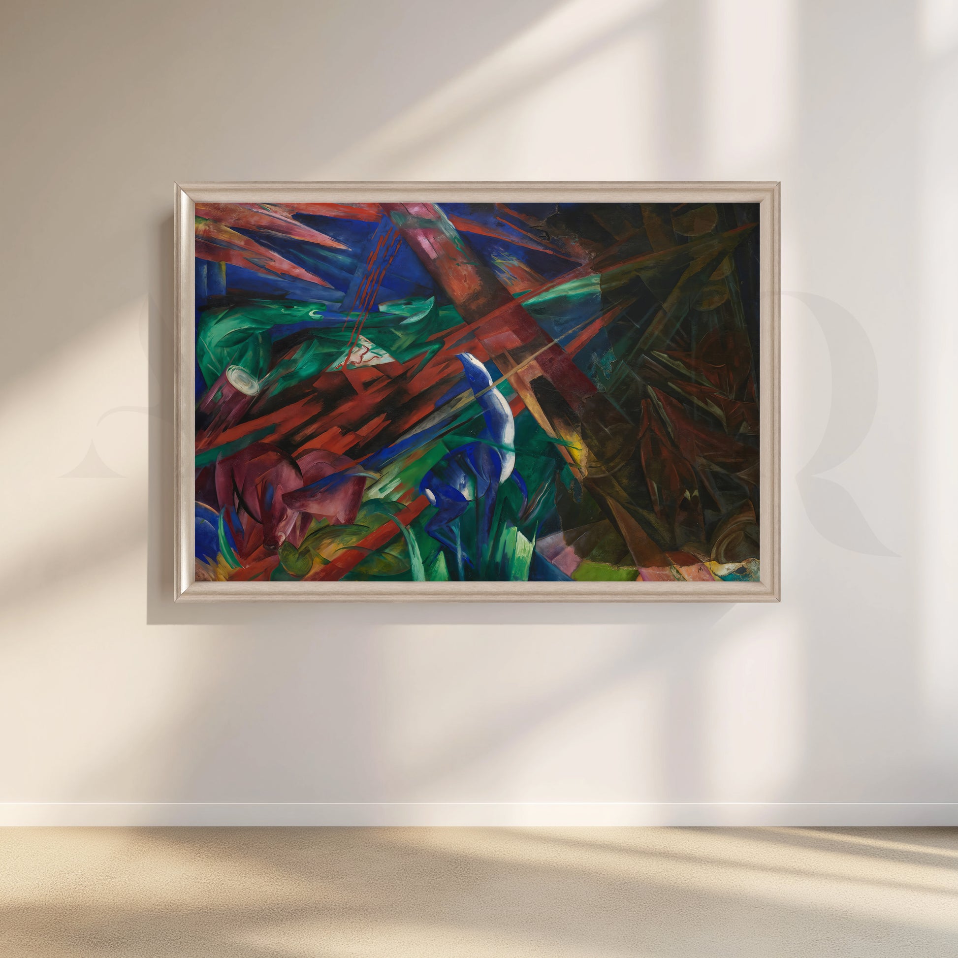 Dynamic Expressionist Canvas Artwork for Living Room