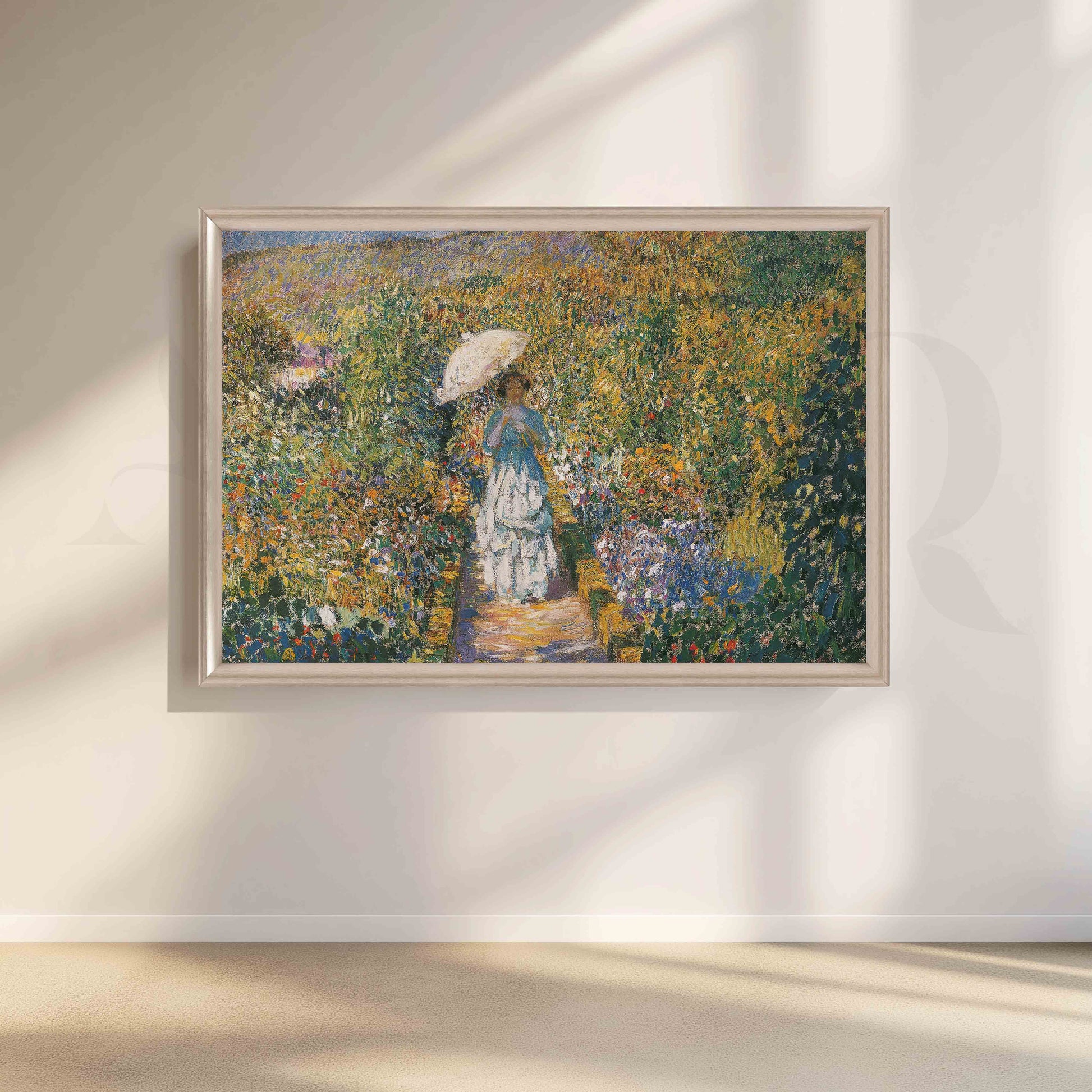 Impressionist Garden Walk Canvas Artwork for Living Room