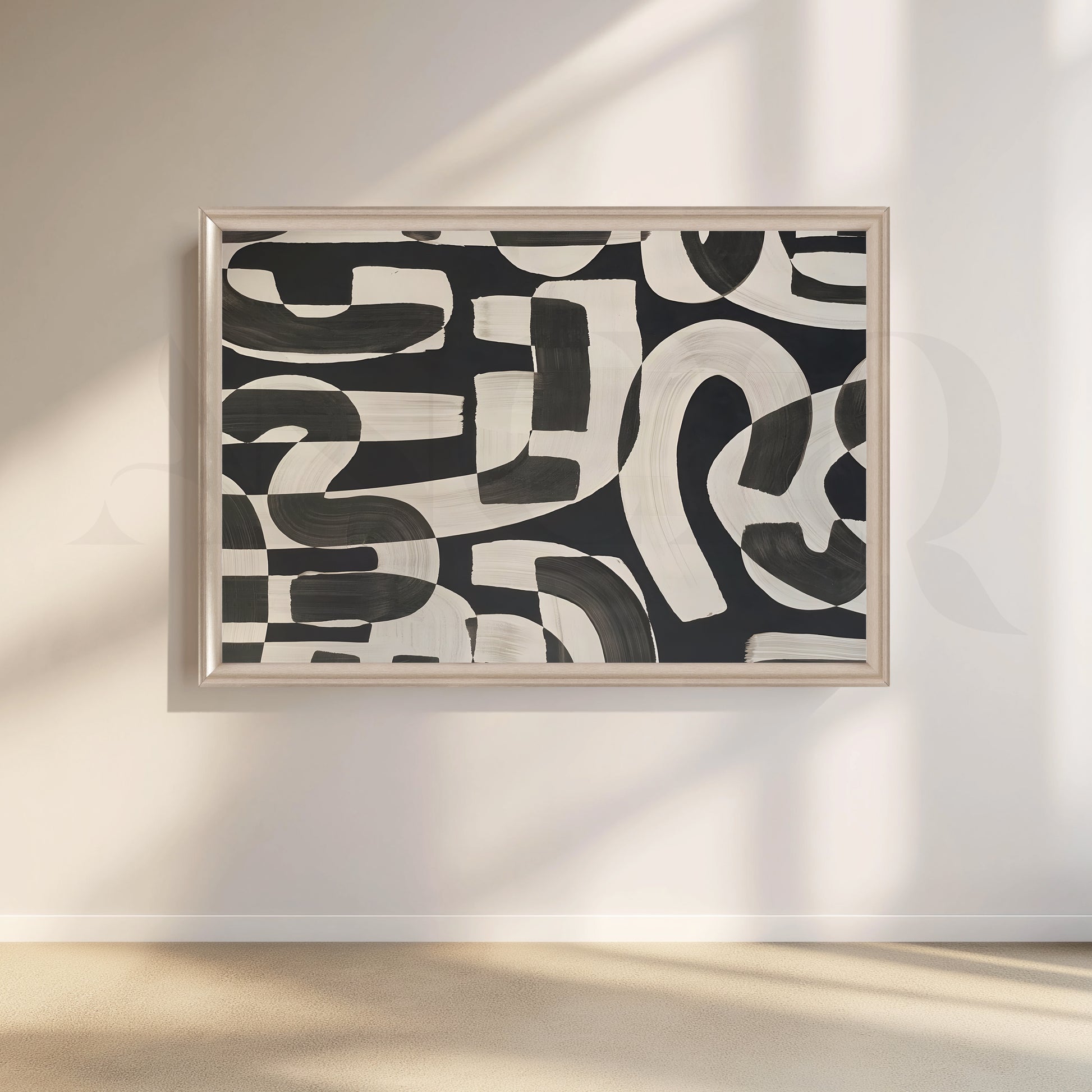 Brush Pattern Canvas Artwork for Living Room