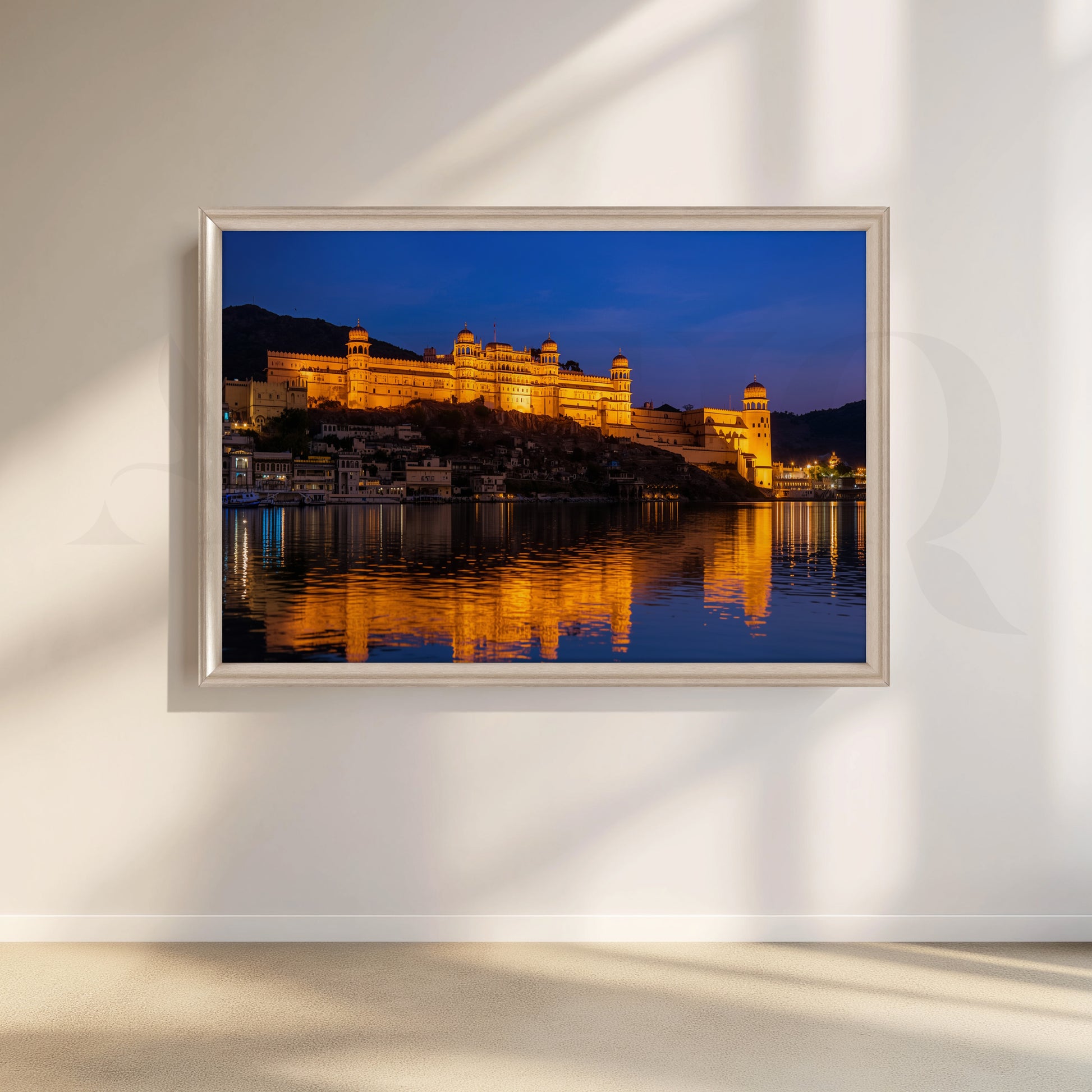 Udaipur City  Night View Canvas Artwork for Living Room