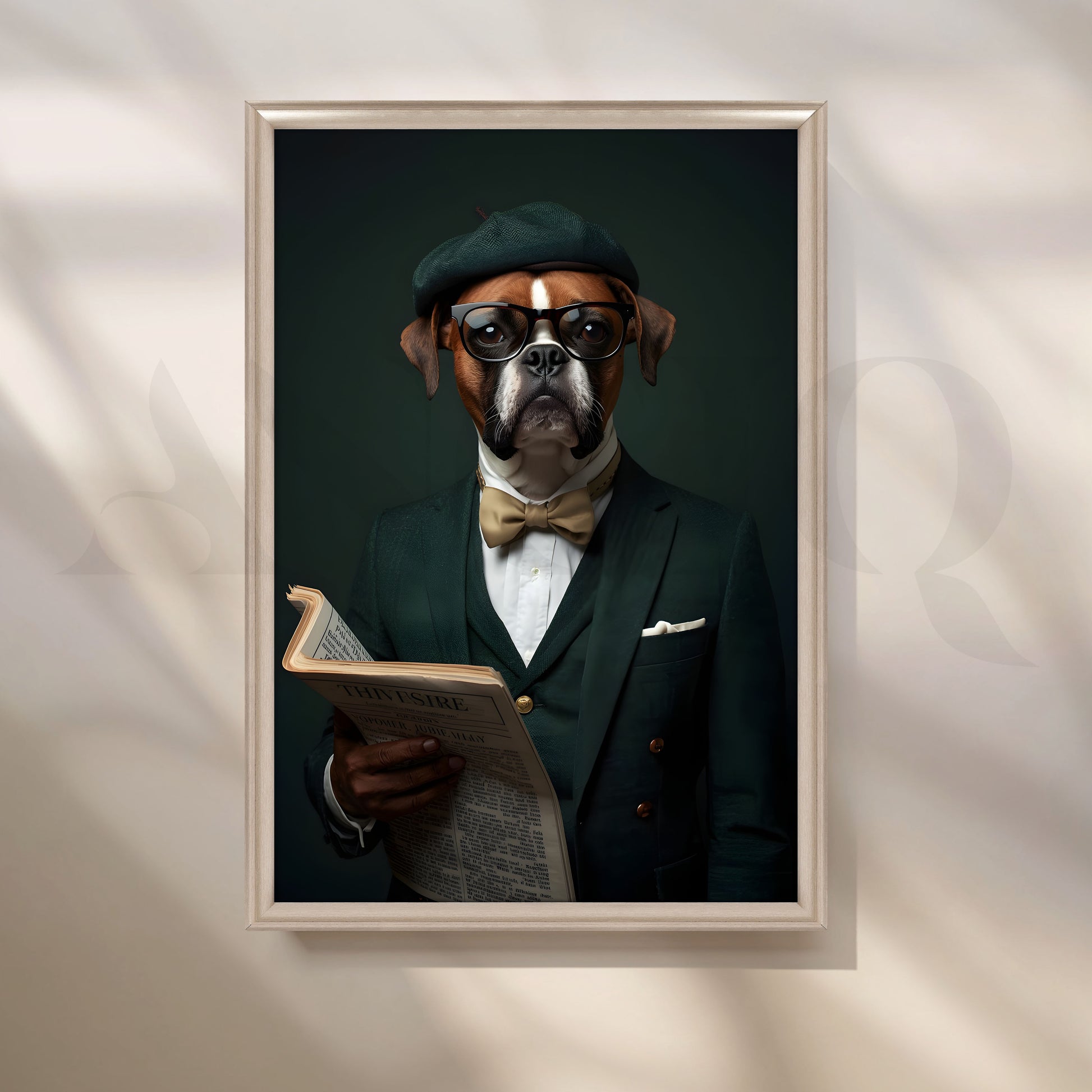 Vintage Gentleman Dog Pop Artwork for Entryway/Hallway