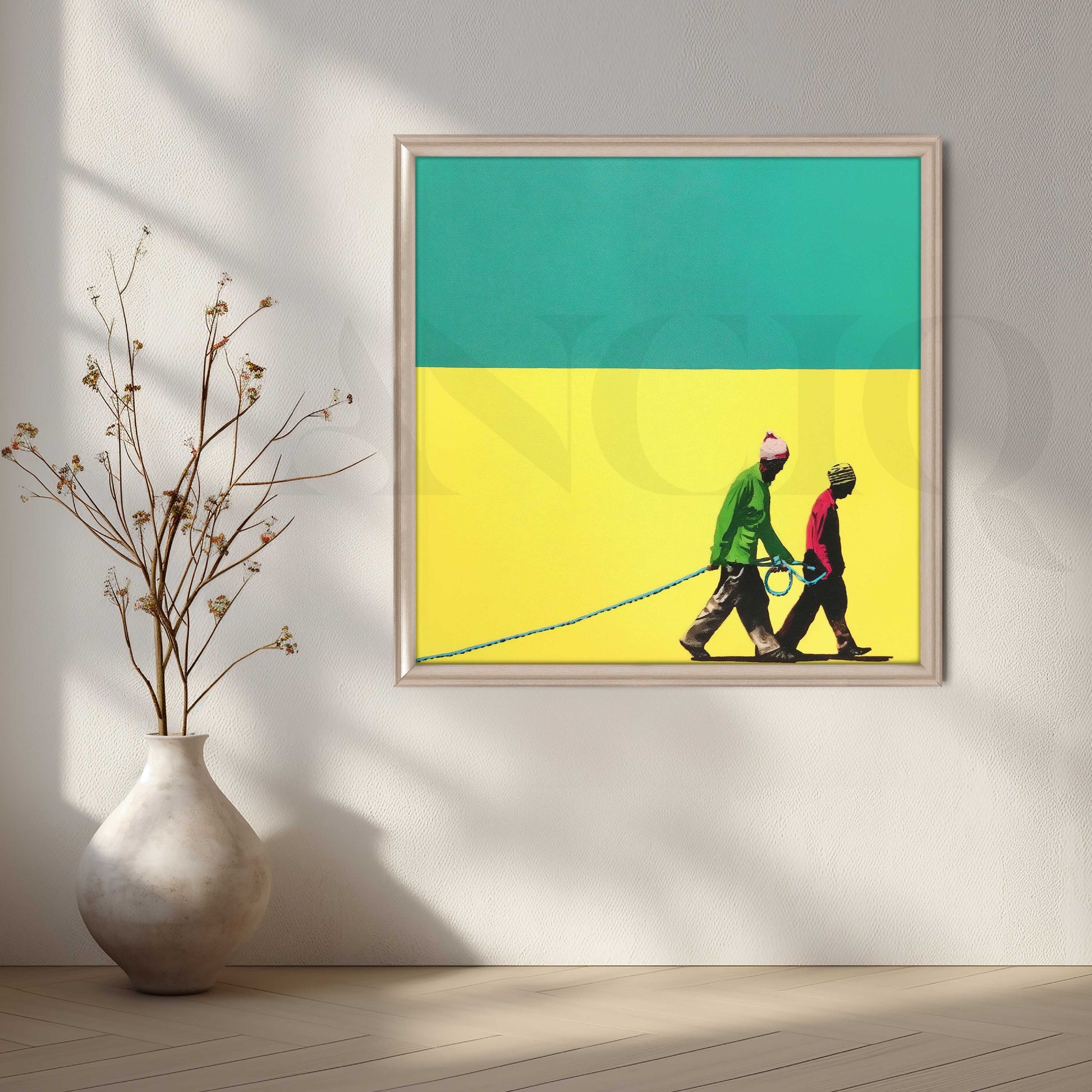 Contemporary Human Silhouette Canvas Artwork for Living Room