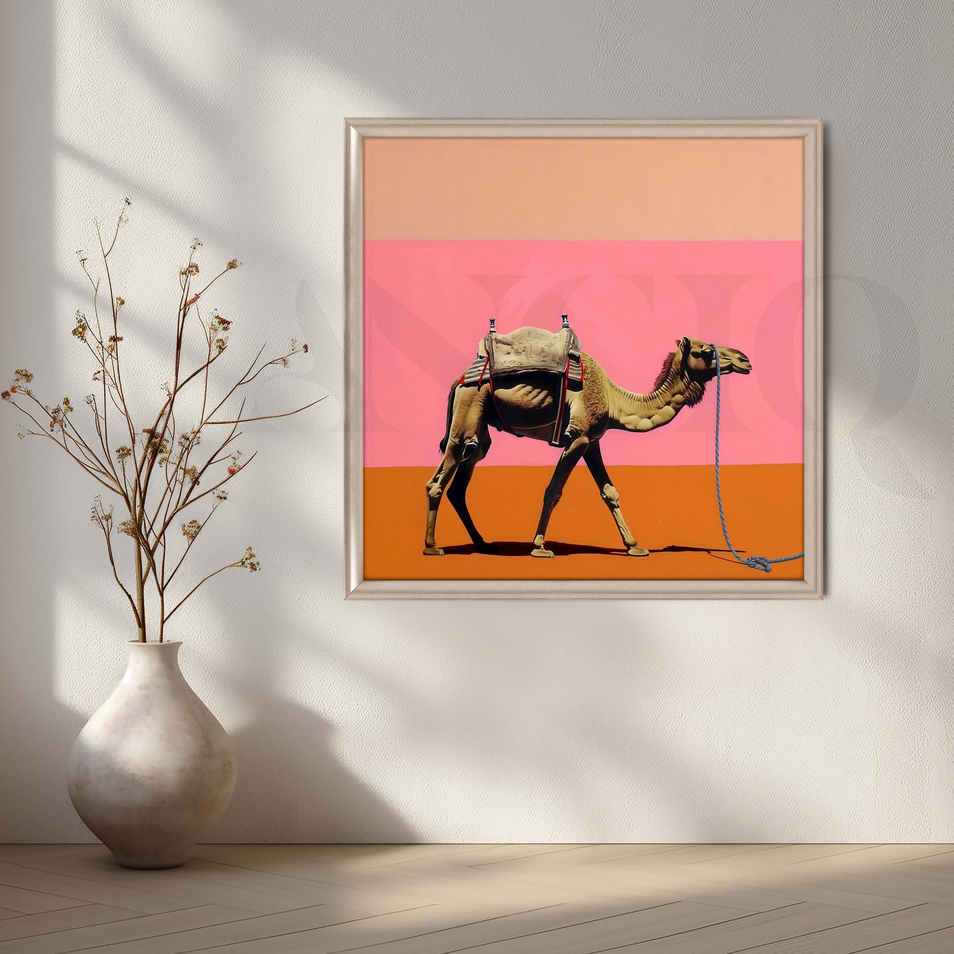 Contemporary Camel Canvas Artwork for Living Room