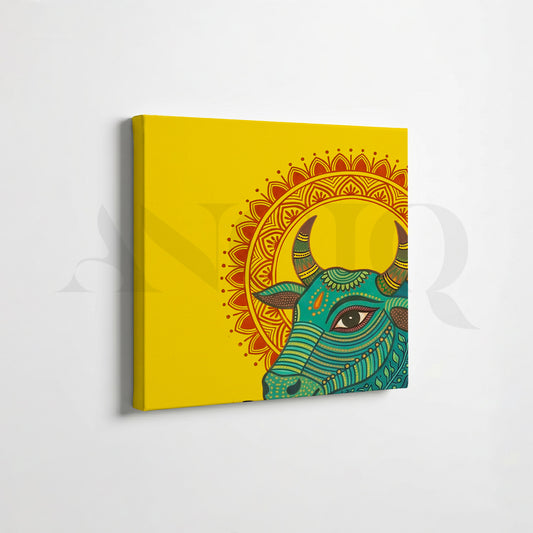 Colorful Cow Folk Gallery Wall Canvas Artwork Set of 6