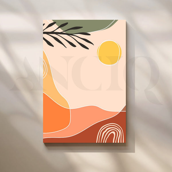 Boho Sunset Abstract Canvas Artwork
