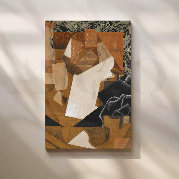 Sepia Cubist Profile Canvas Artwork