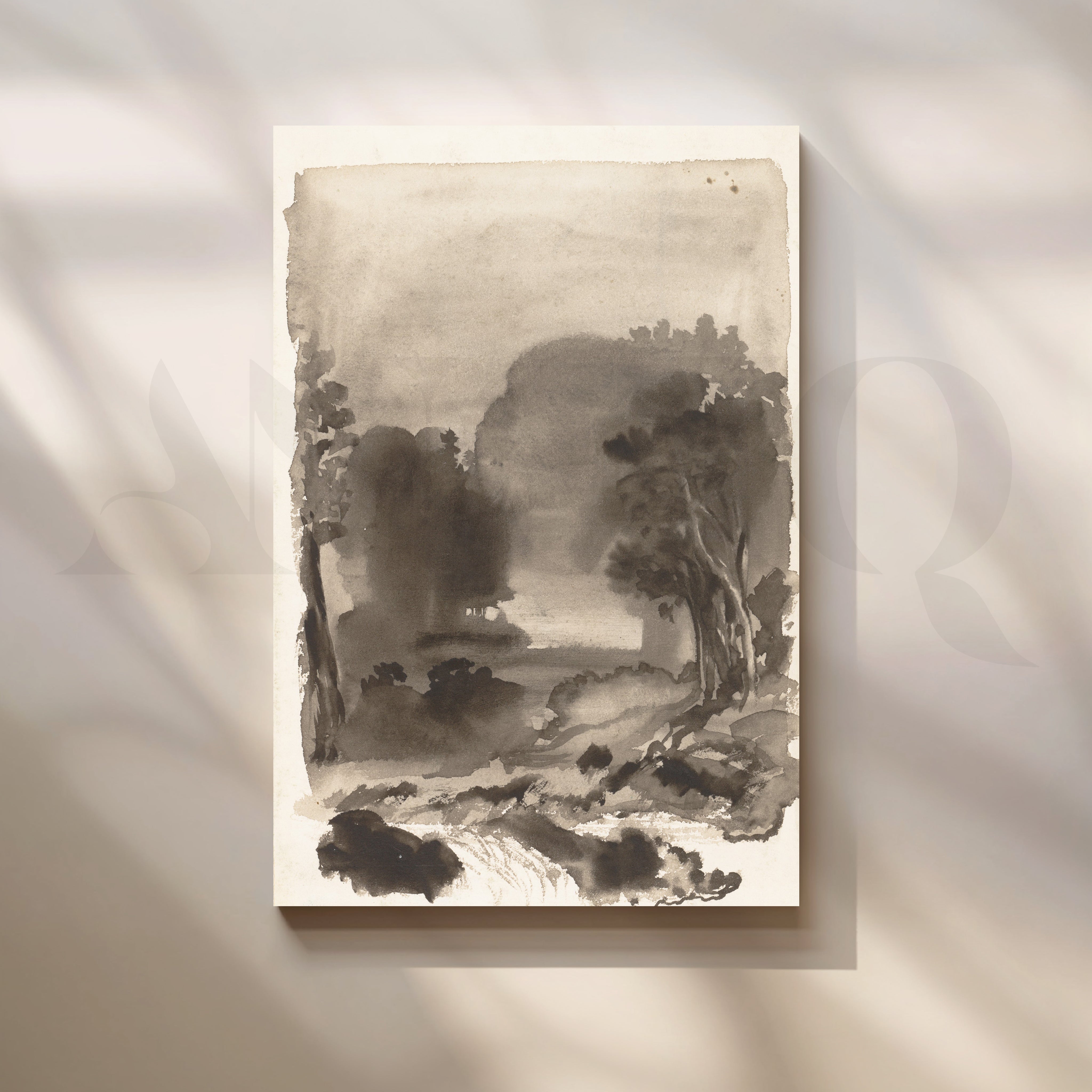 Zen Mist Landscape Canvas Artwork