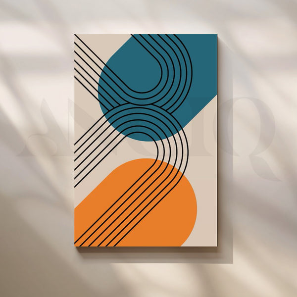 Mid Century Geometric Canvas Artwork
