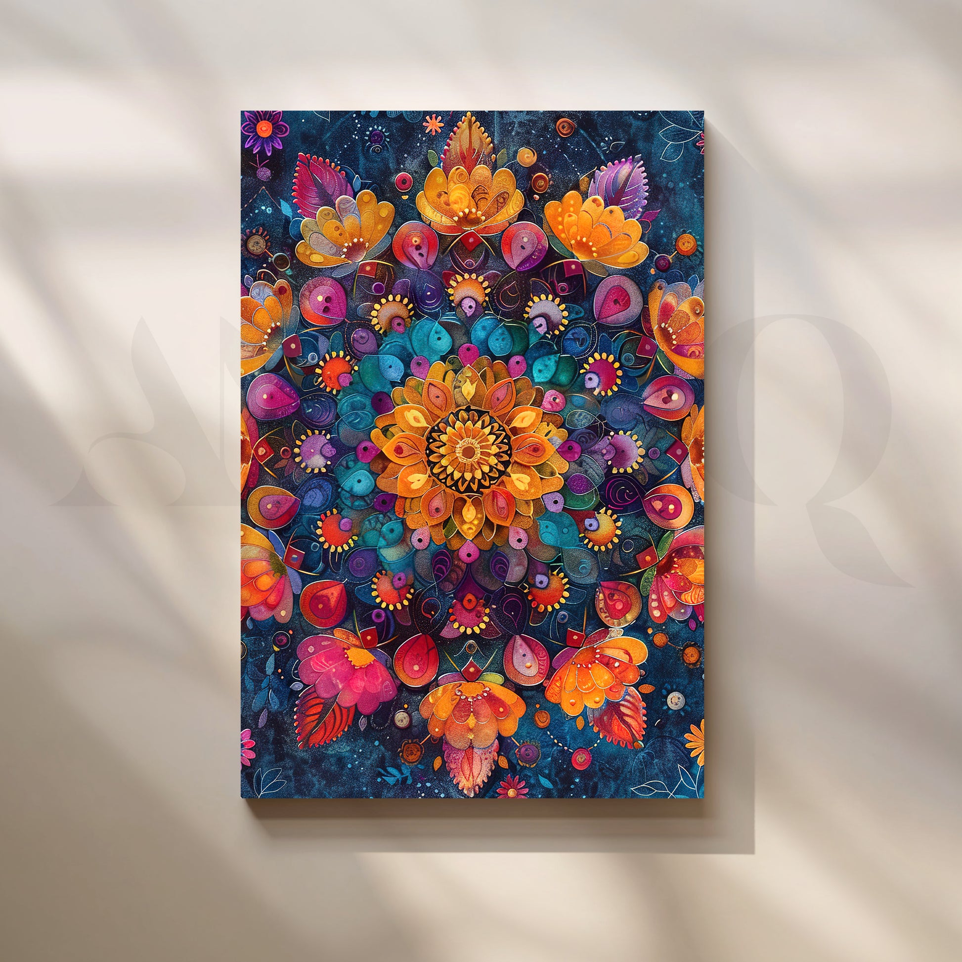 Mystic Mandala Bloom Canvas Artwork