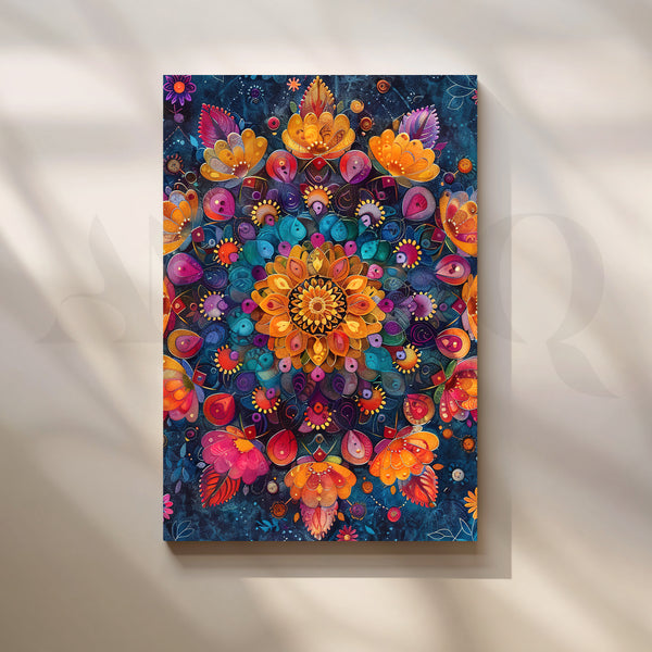 Mystic Mandala Bloom Canvas Artwork