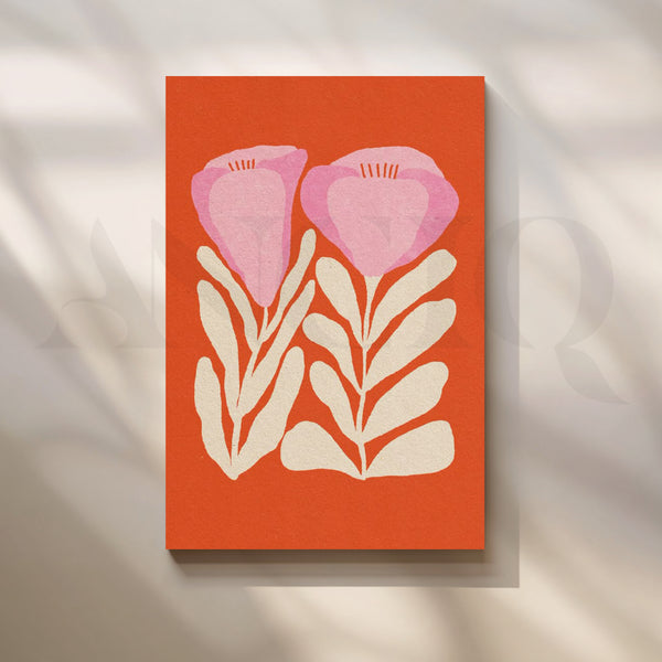 Retro Floral Duo Canvas Artwork