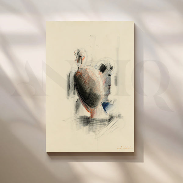 Chalk Portrait Study Canvas Artwork