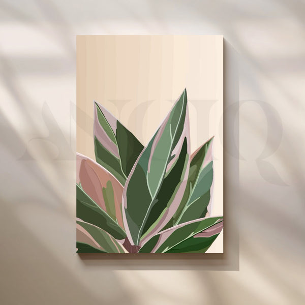Tropical Pink Leaves Canvas Artwork