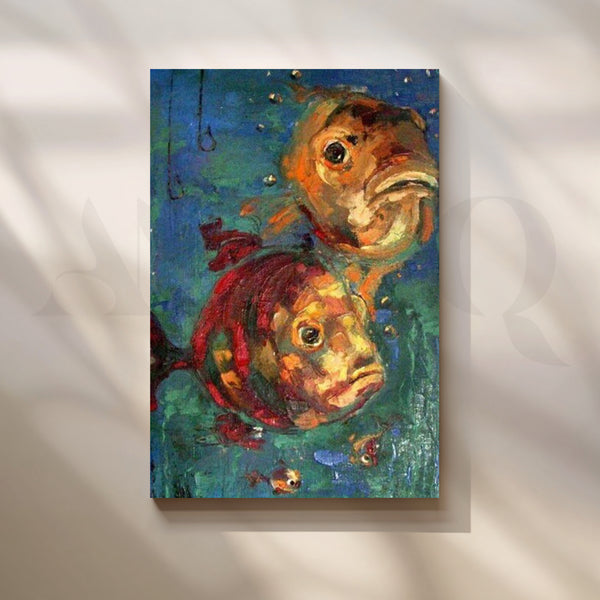 Goldfish in the Blue Canvas Artwork