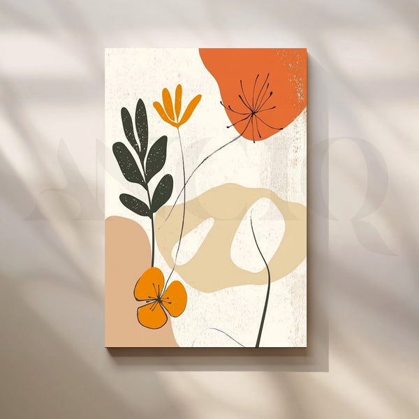 Boho Floral Line Canvas Artwork