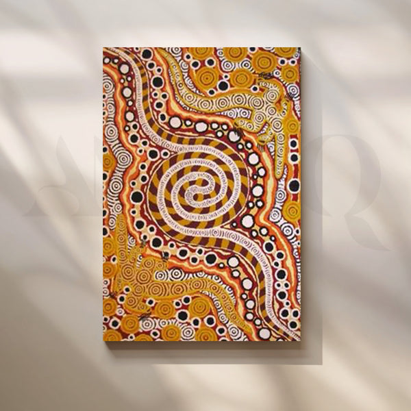 Aboriginal Spiral Pattern Canvas Artwork