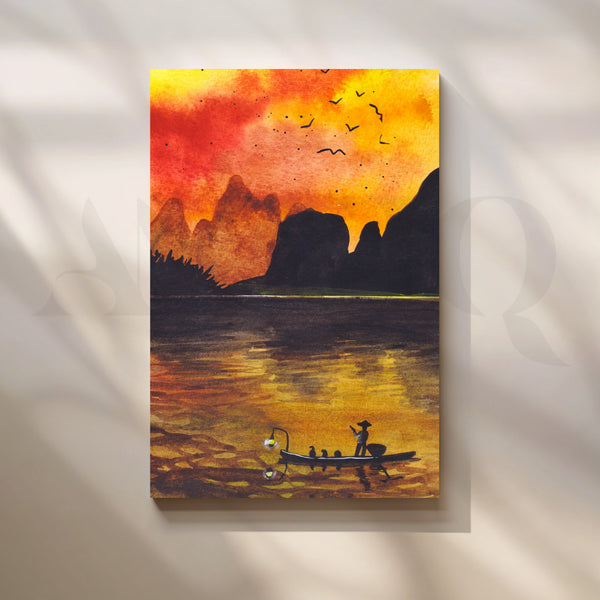 Amber Horizon Canvas Artwork