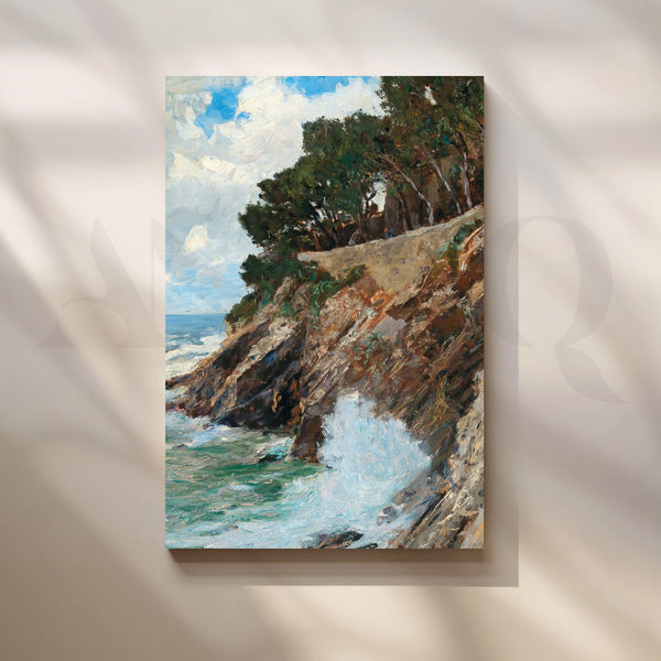 Cliffside Pines and Splash Canvas Artwork