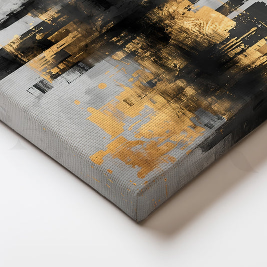 Gilded Skyline Canvas Painting for Home Office