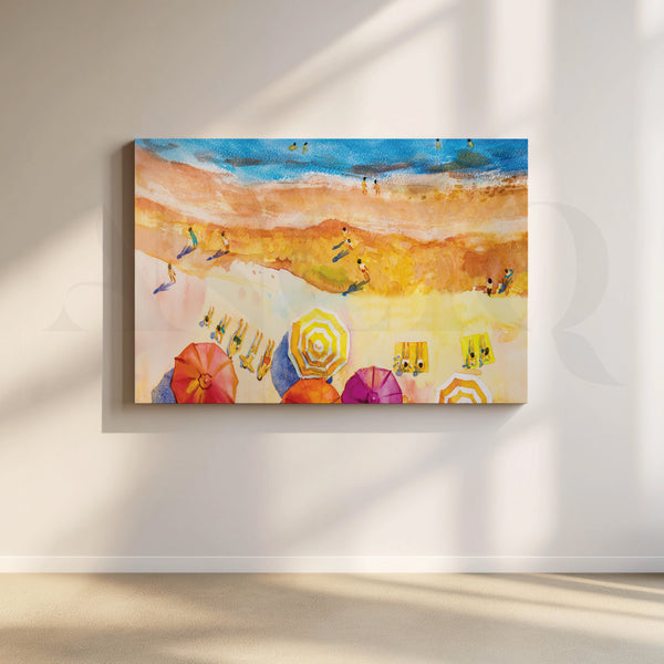 Beach Umbrella Haven Canvas Artwork