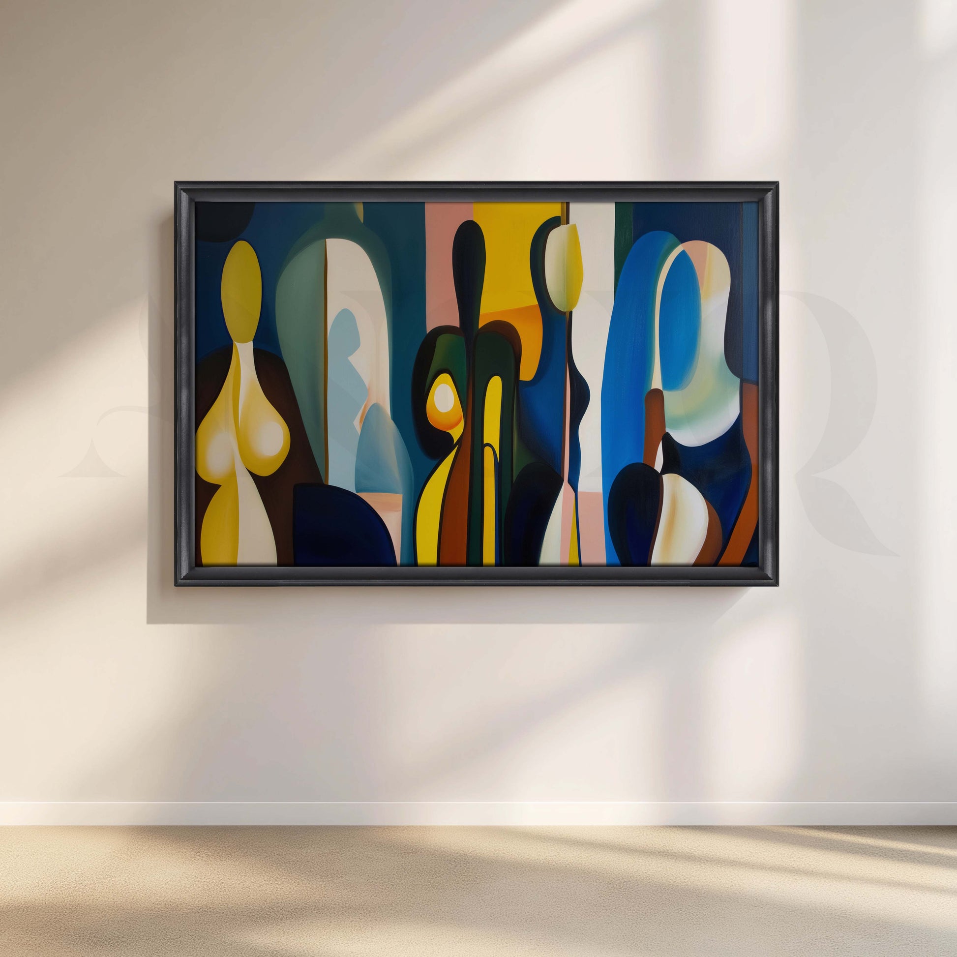 Abstract Figurative Modern Canvas Artwork for Living Room