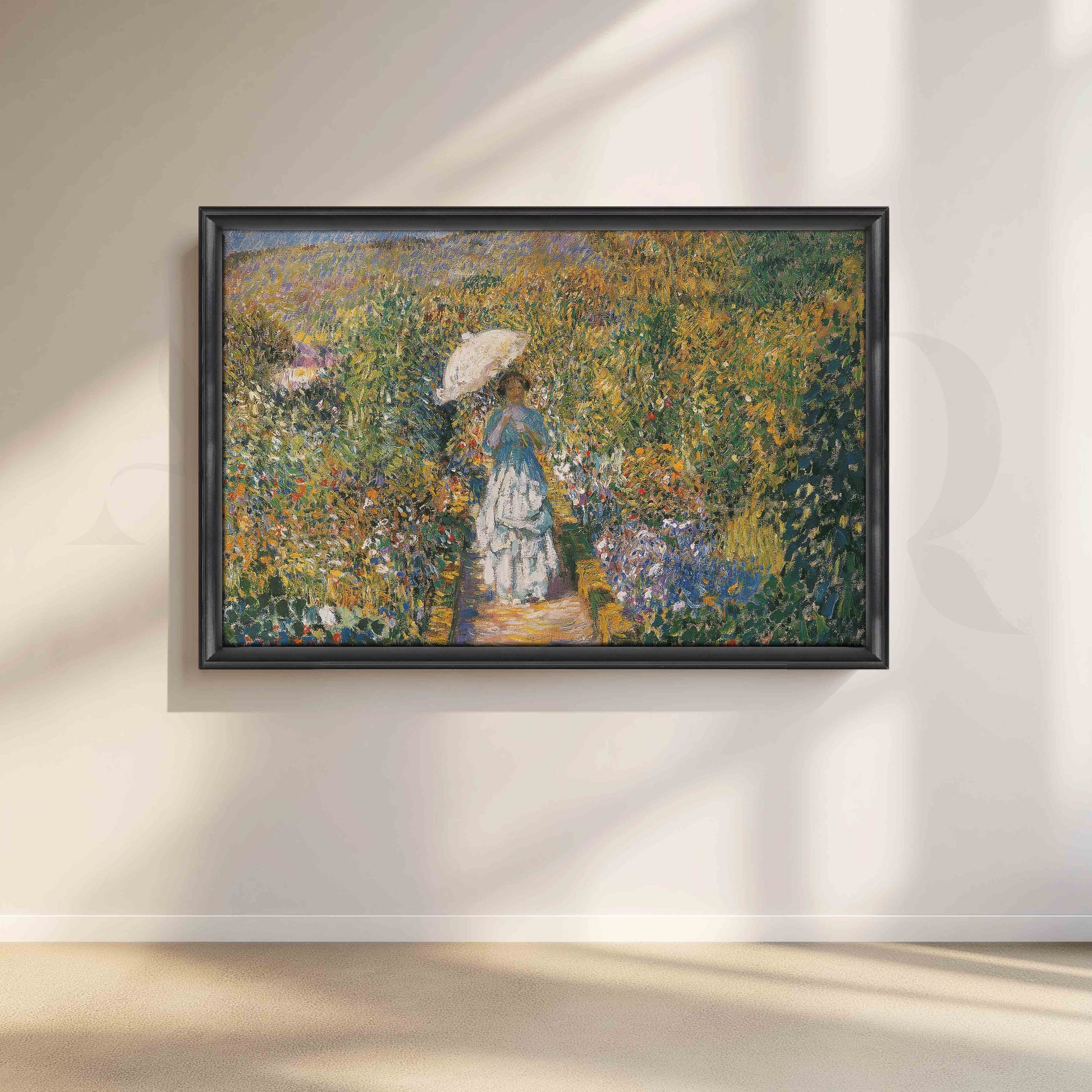 Impressionist Garden Walk Canvas Artwork for Living Room