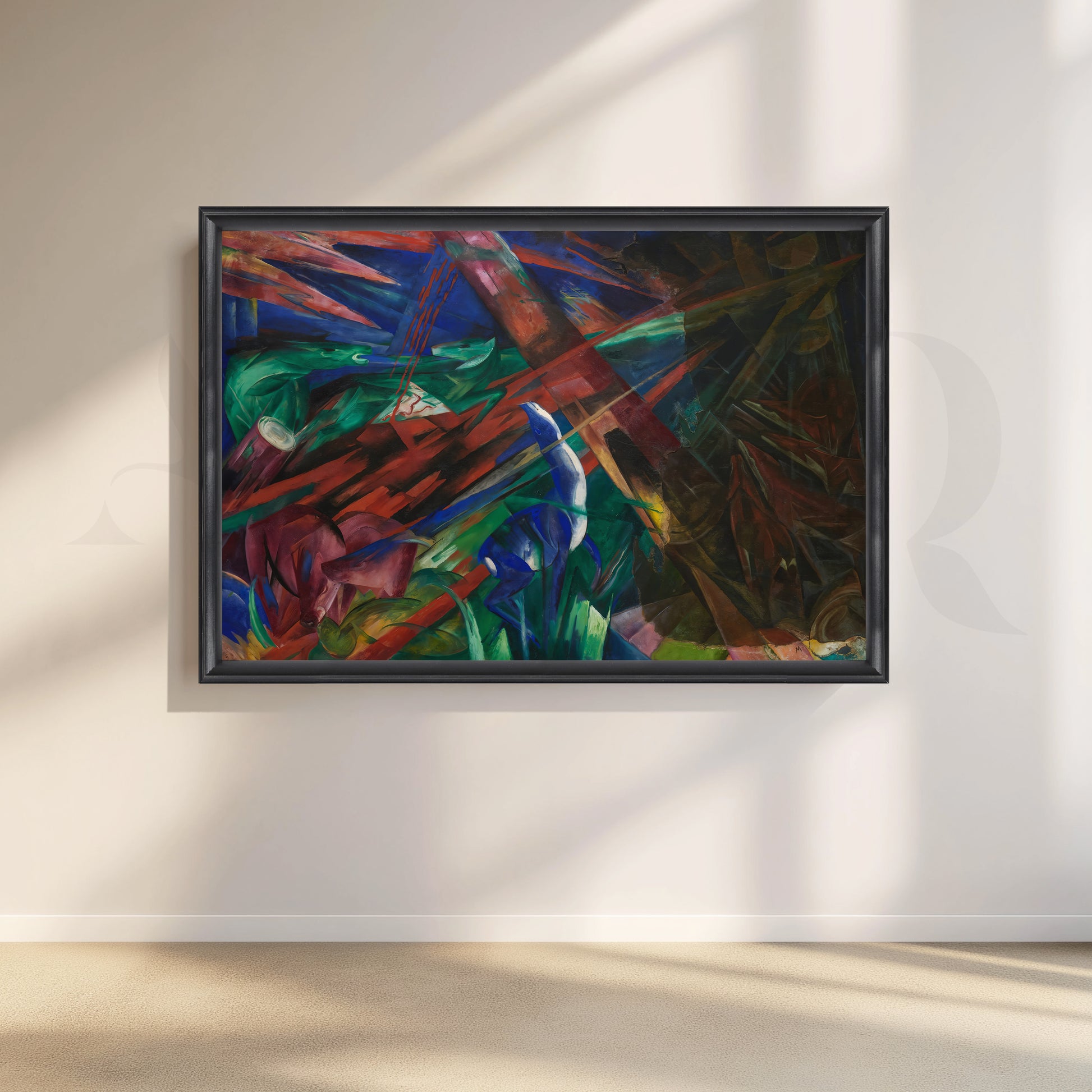 Dynamic Expressionist Canvas Artwork for Living Room