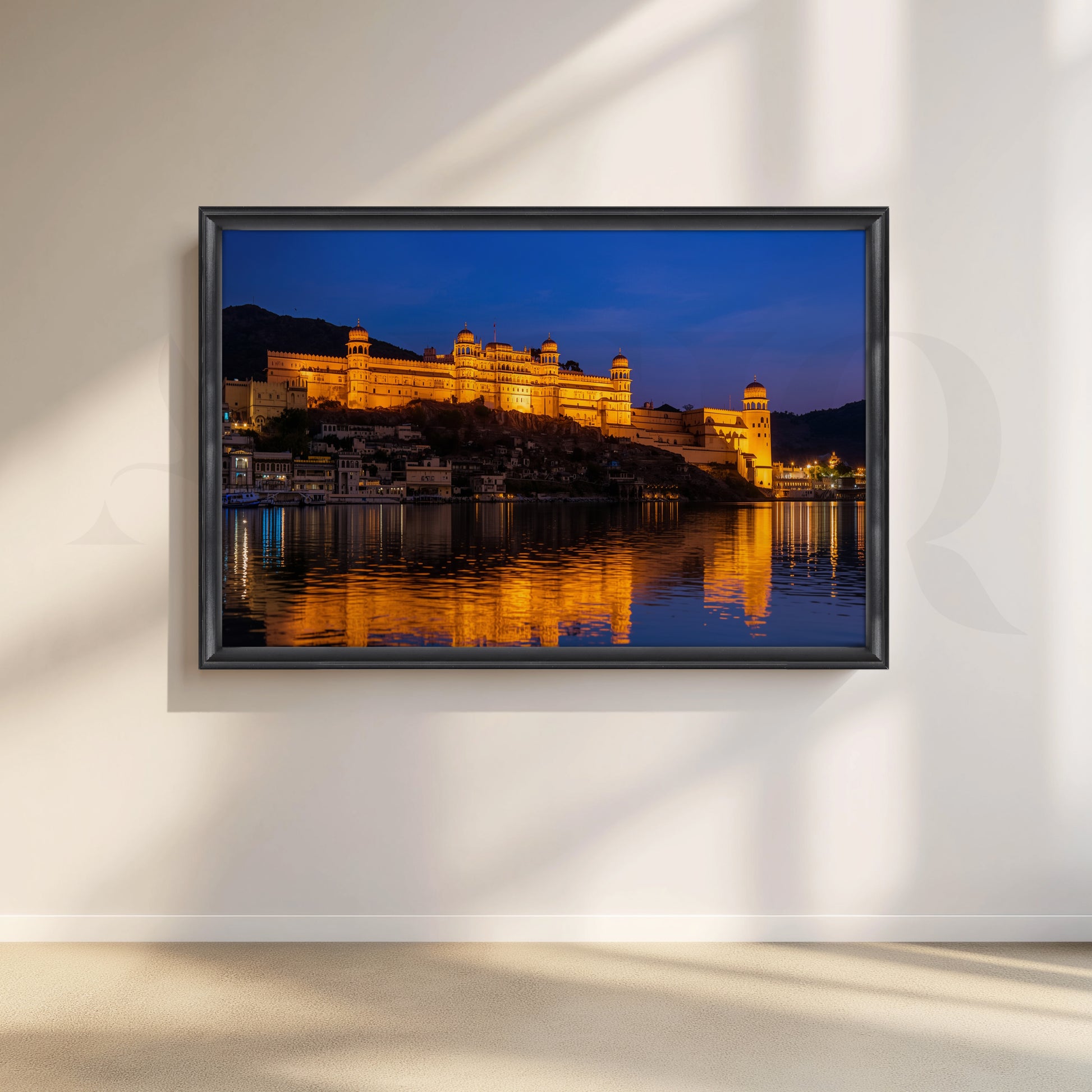 Udaipur City  Night View Canvas Artwork for Living Room