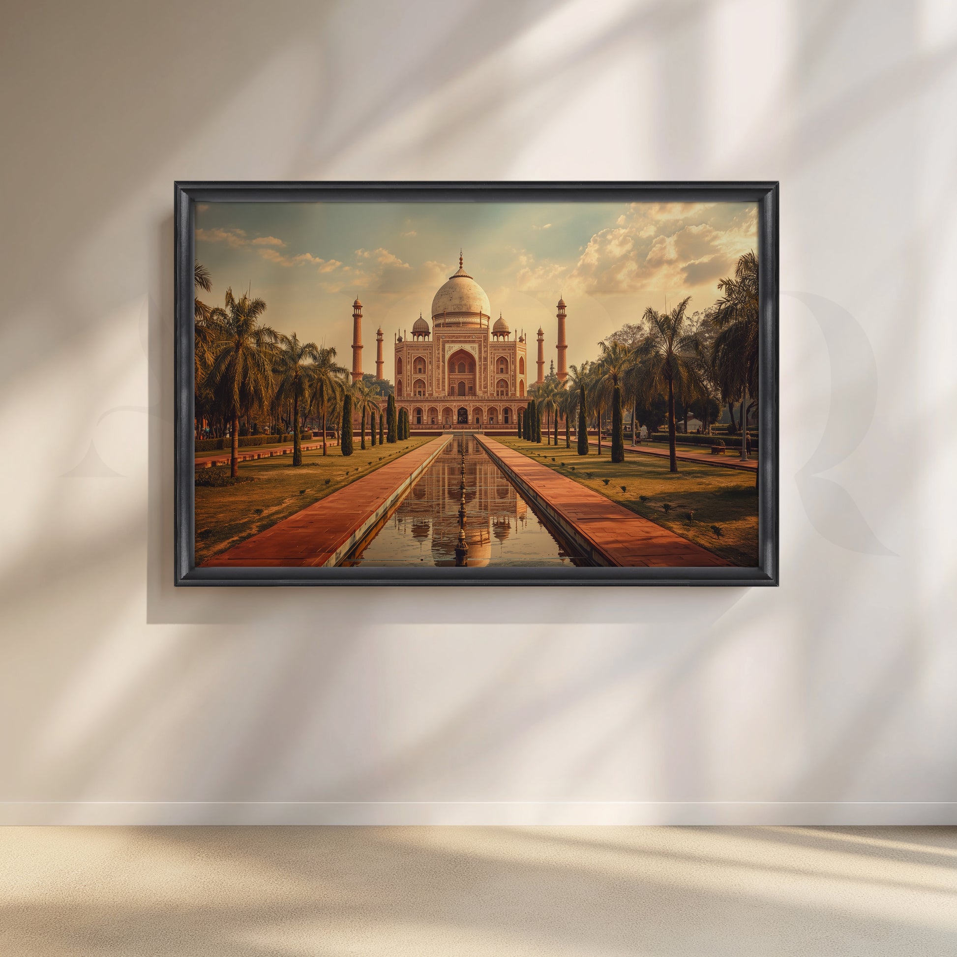 Taj Mahal Garden View Canvas Artwork for Living Room