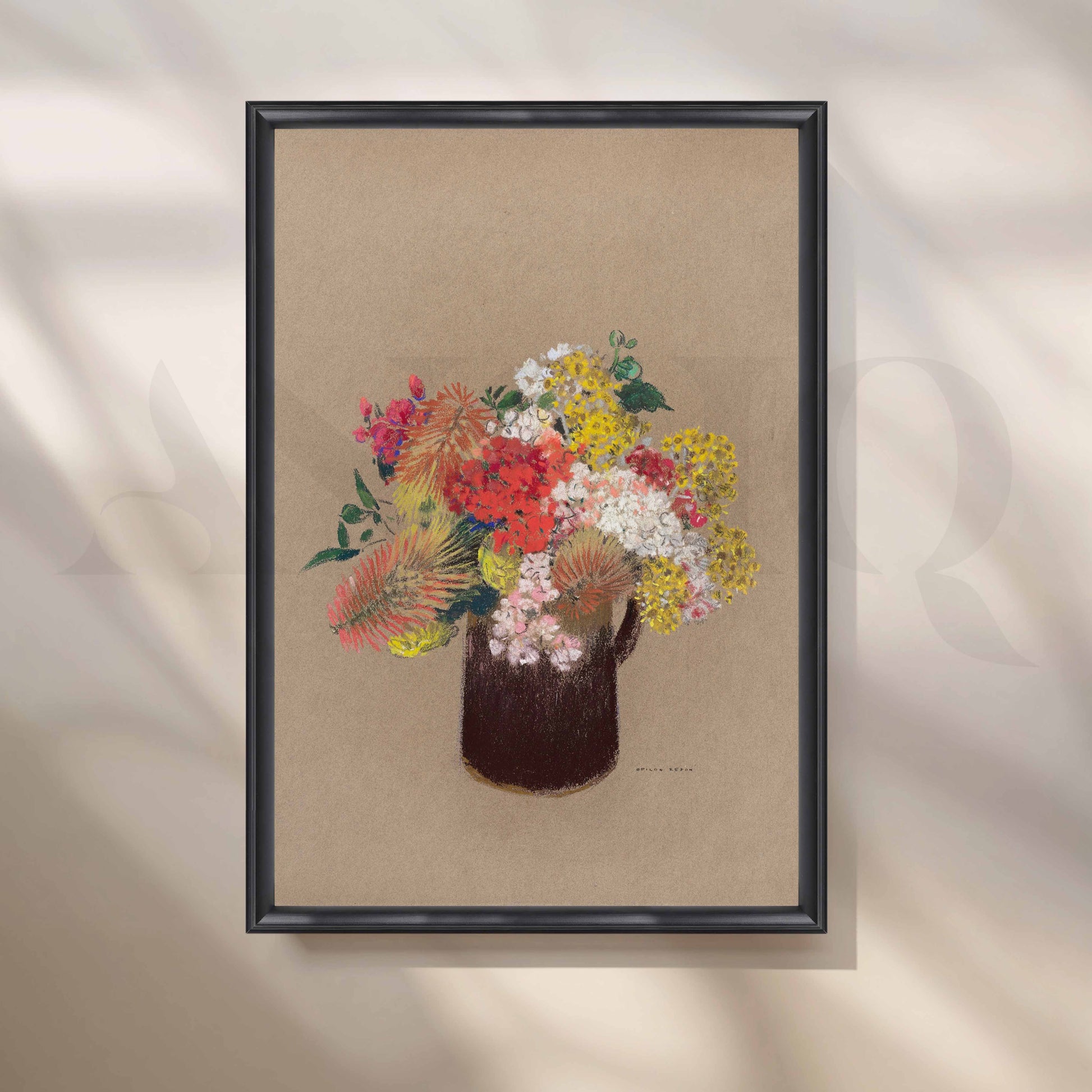 Vintage Wildflower Bouquet Canvas Artwork for Kitchen/Dining Area