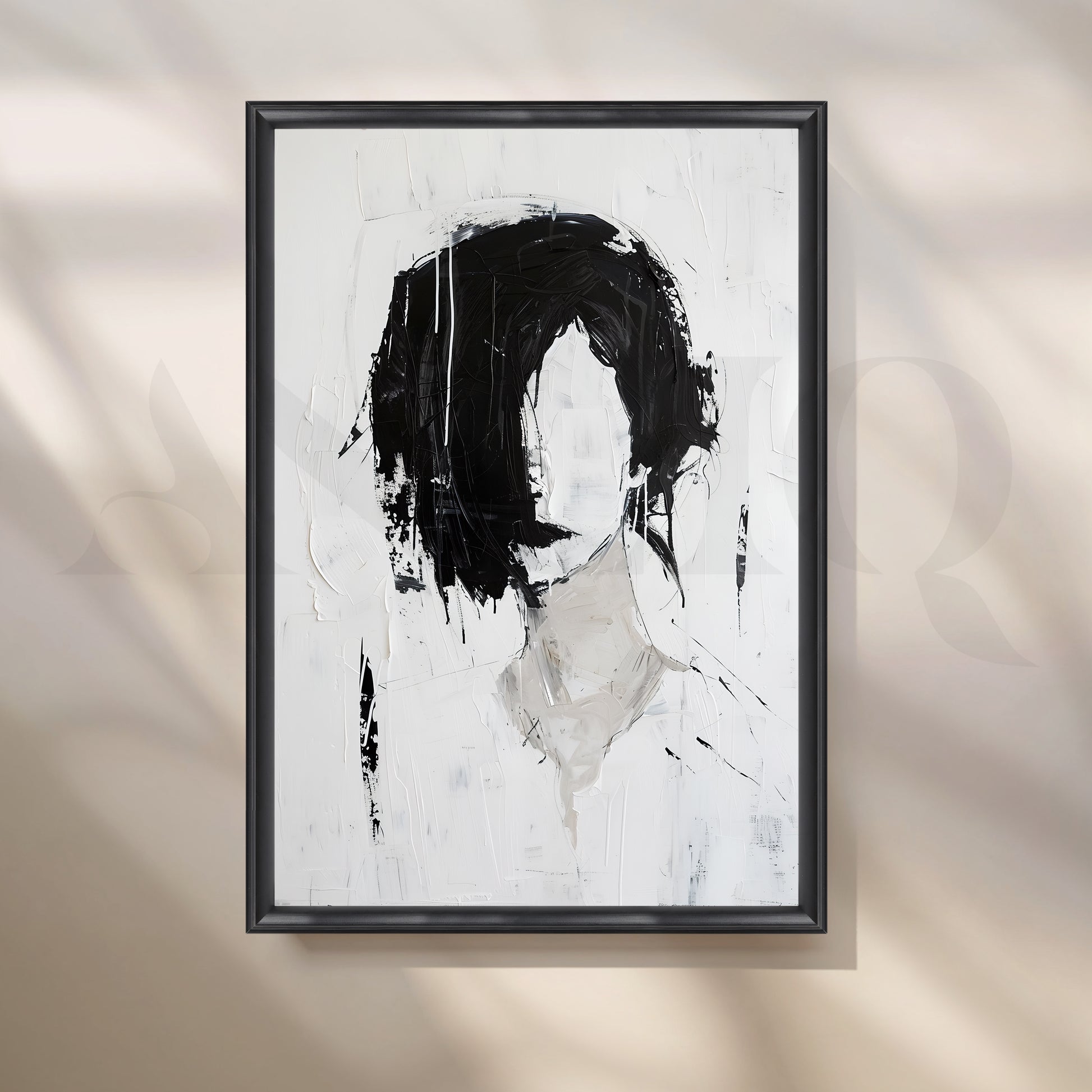Black and White Portrait Canvas Artwork for Office/Study Room