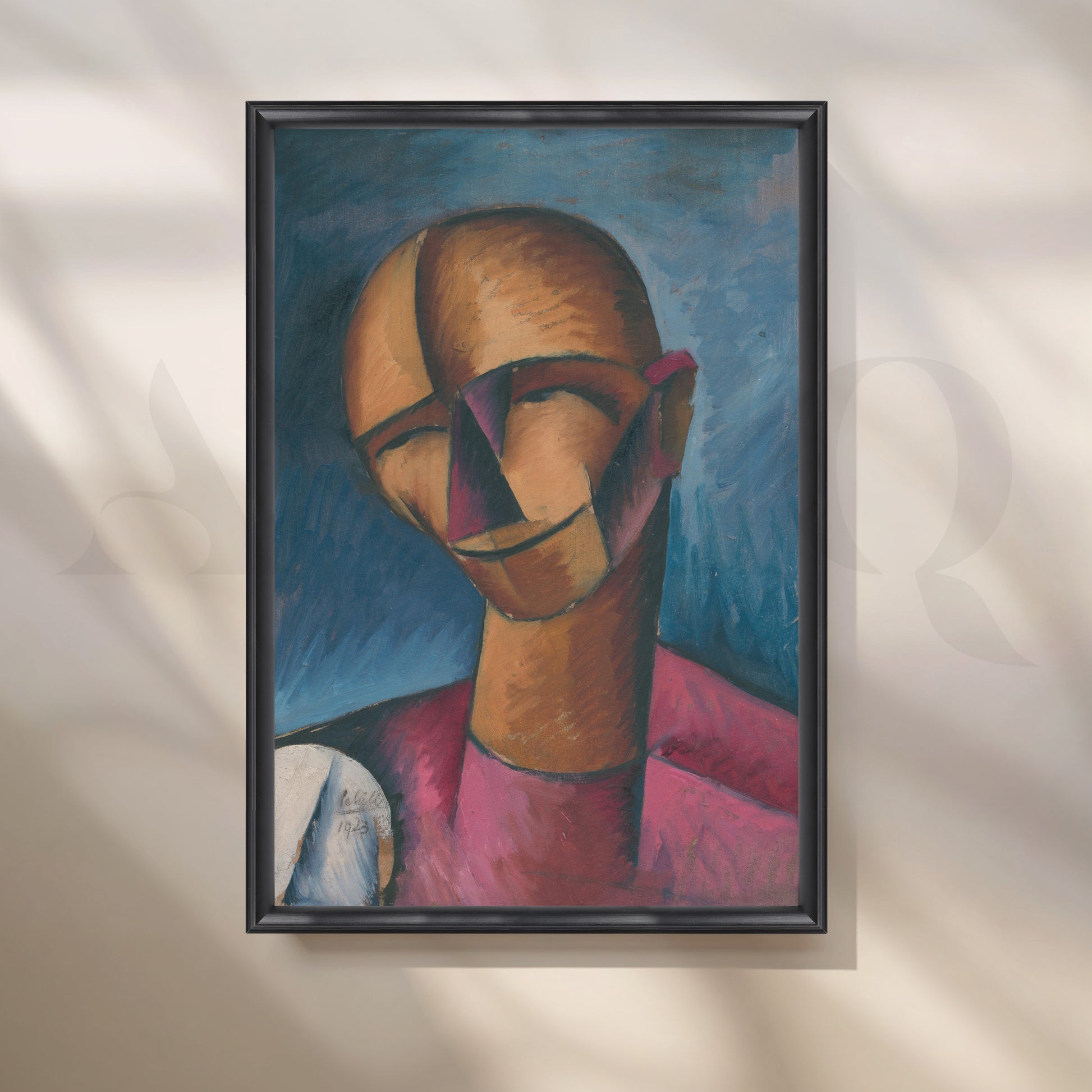 Abstract Male Portrait Canvas Artwork for Office/Study Room