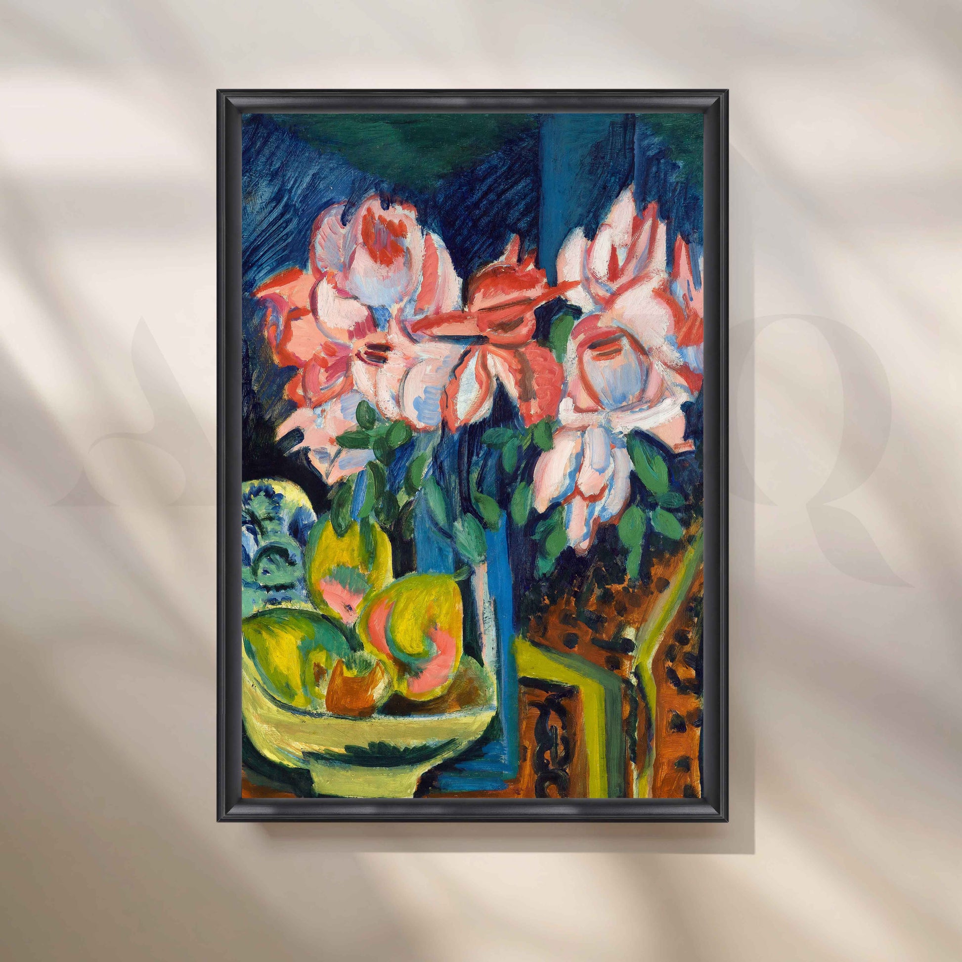 Expressive Floral Still Life Canvas Artwork for Kitchen/Dining Area