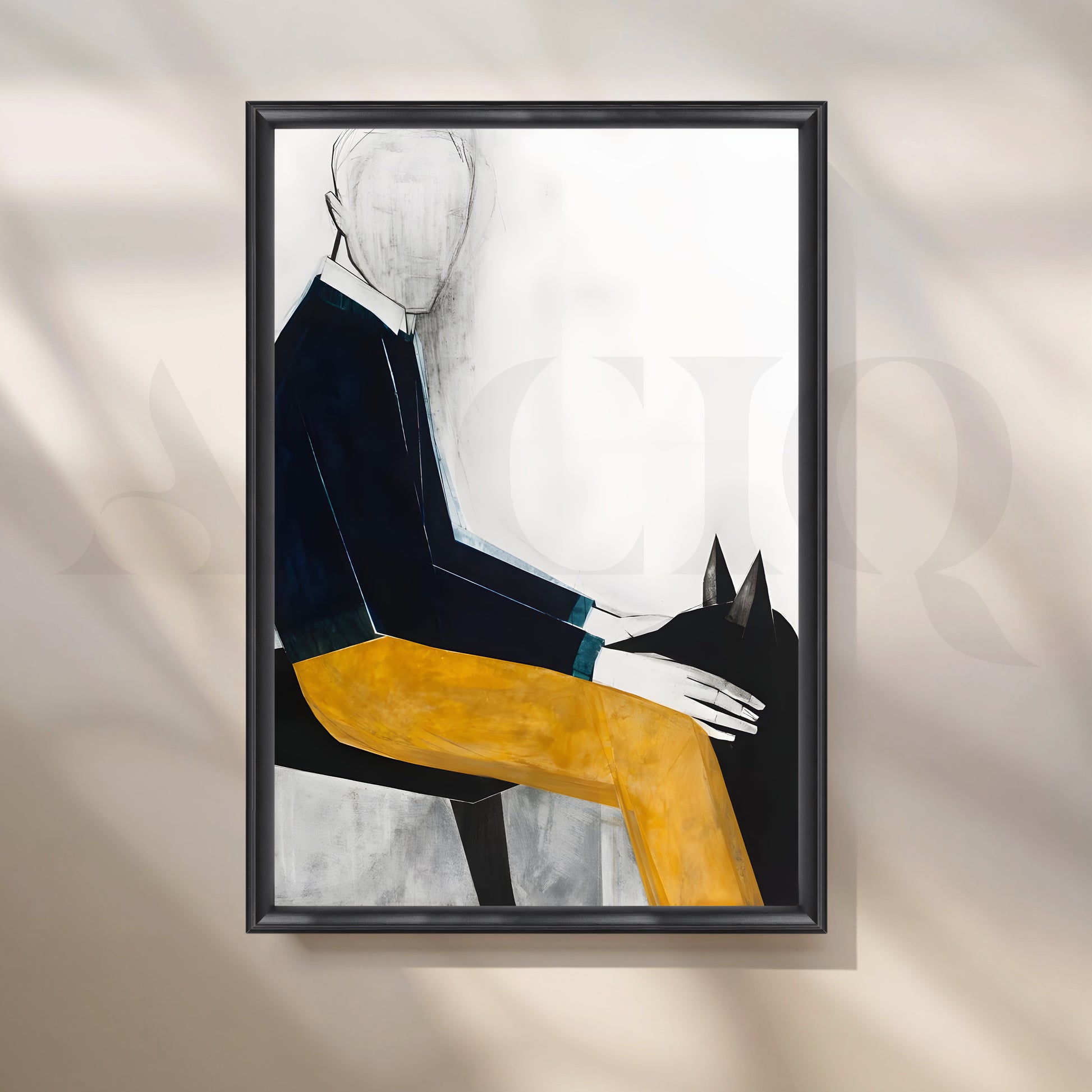 Mustard Accent Canvas Artwork for Stylish Bedroom