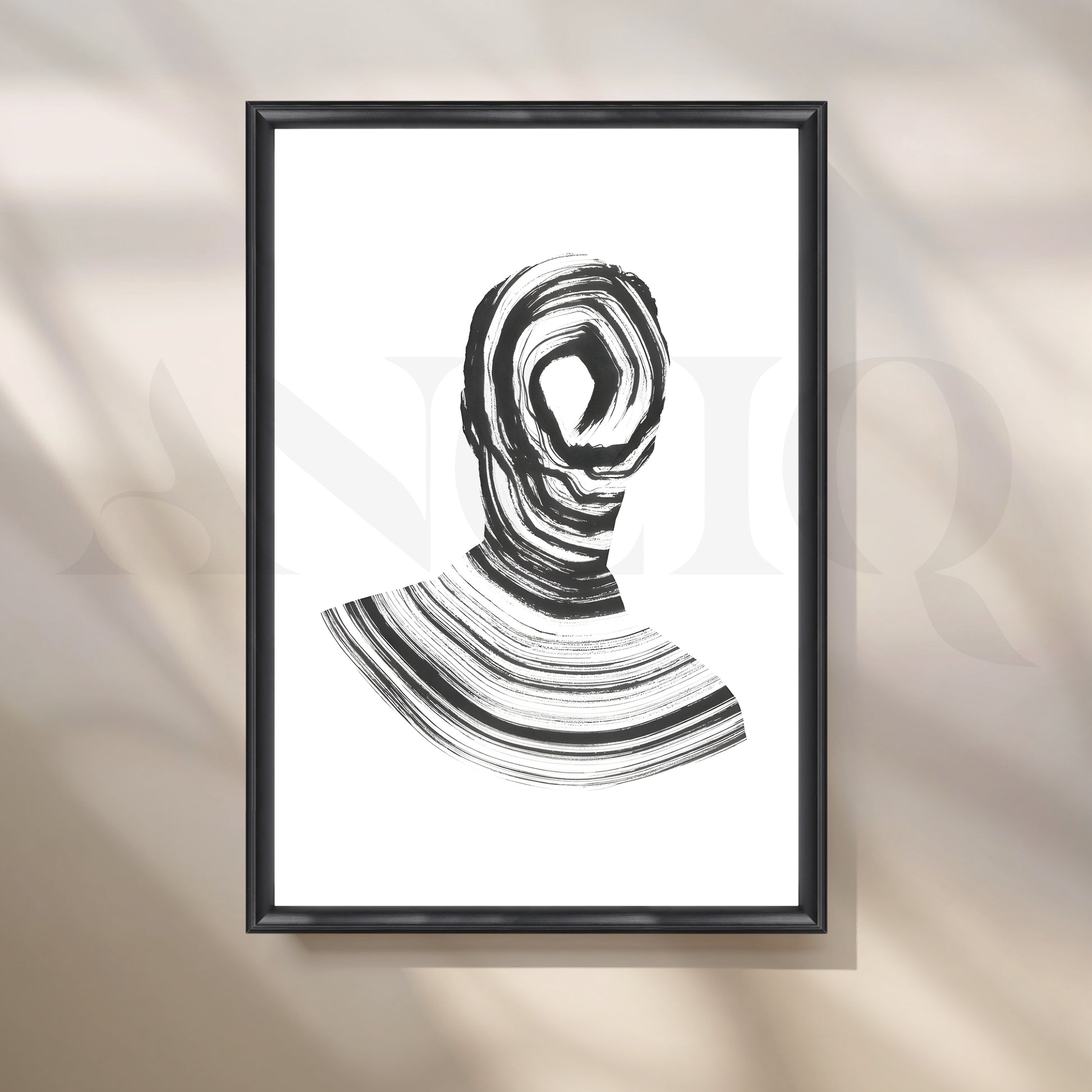 Silhouette Brushstroke Canvas Artwork for Office/Study Room