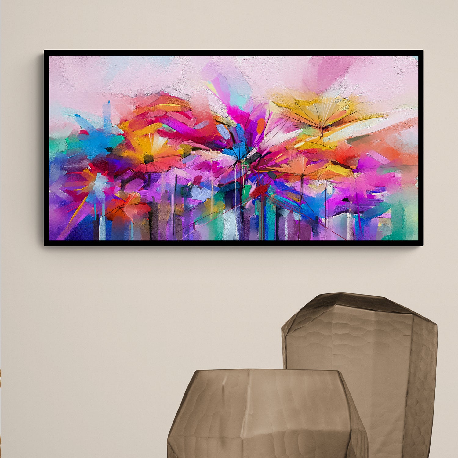 colorful abstract flower art-Anciq
