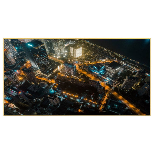 Beautiful City View of Night Floating Frame Canvas Wall Painting