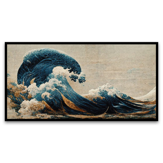 Great Wave off Kanagawa Floating Frame Canvas Wall Painting