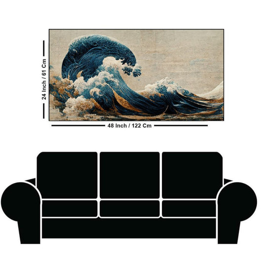 Great Wave off Kanagawa Floating Frame Canvas Wall Painting