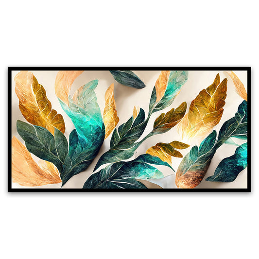 Canvas Painting for Bedroom Living Room Wall Decoration Abstract Flowers with Golden Sheen Art Painting