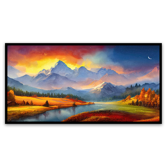 Tranquil Mountain Nature Canvas Painting