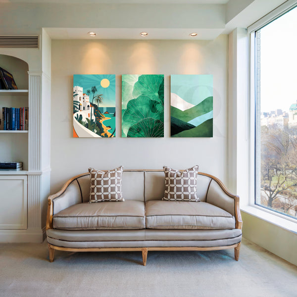 Coastal Serenity Gallery Wall – Set of 3 Artworks